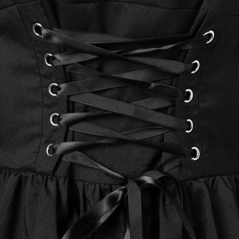 Funki Buys | Dresses | Women's Victorian Lace Up Goth Dress