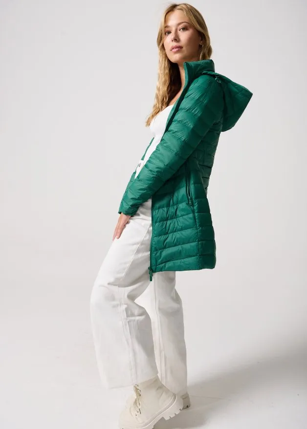 Game Day Green Duck Down Puffer Coat