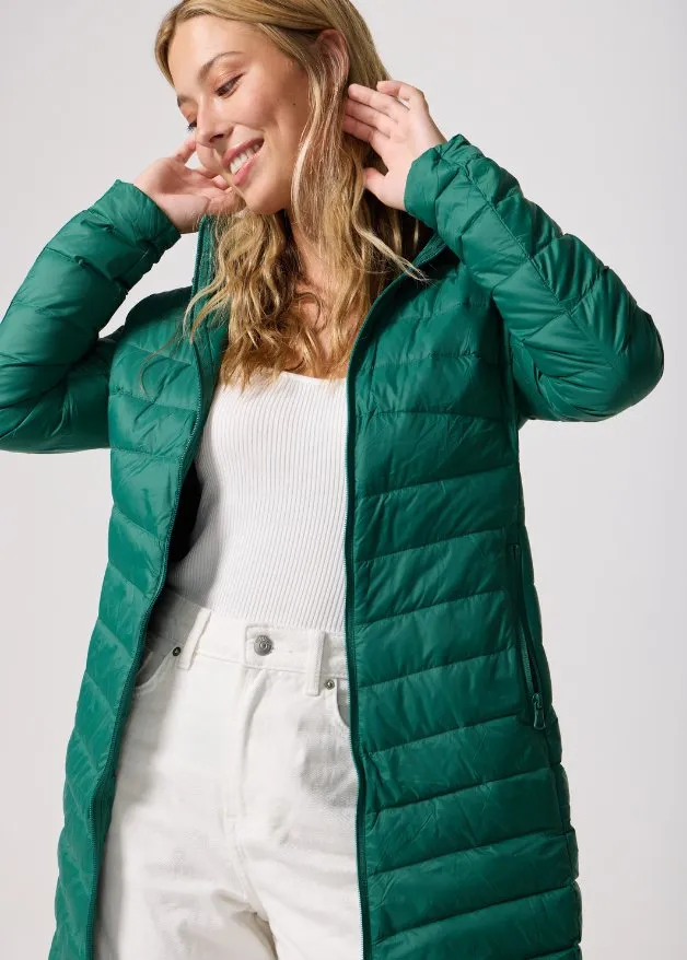 Game Day Green Duck Down Puffer Coat