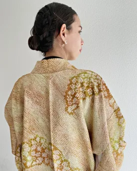 Golden Cosmos Shibori Haori Kimono Jacket