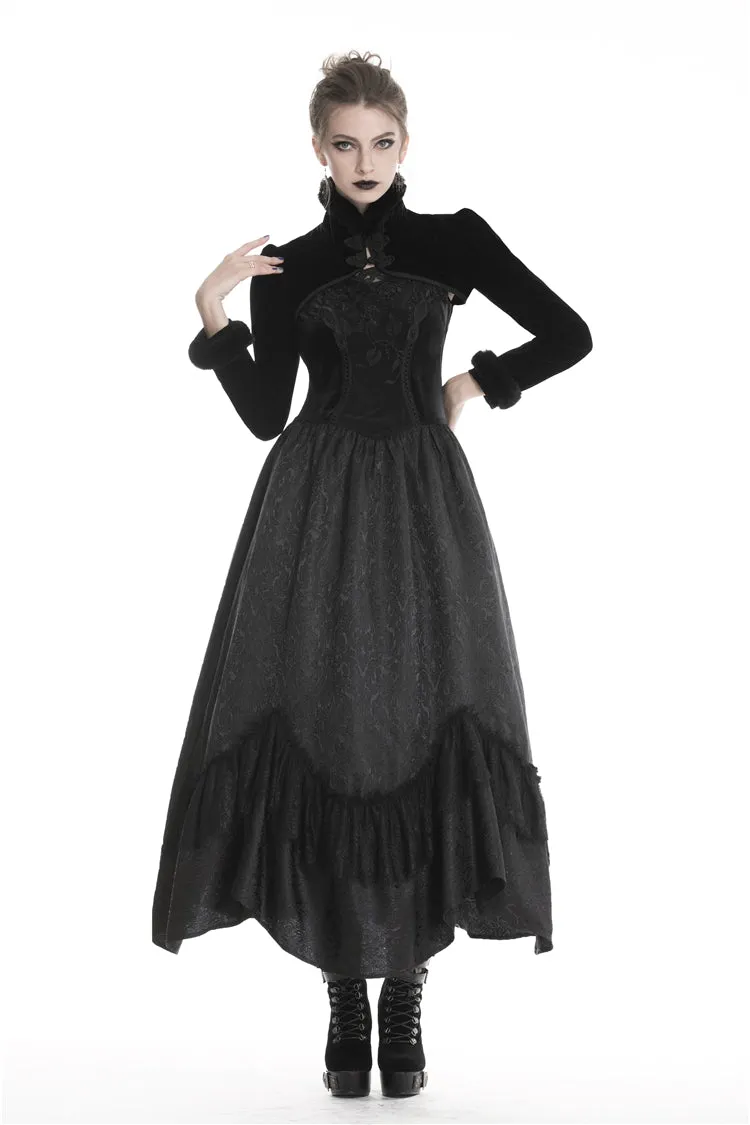 Gothic women Black fur cape  BW067