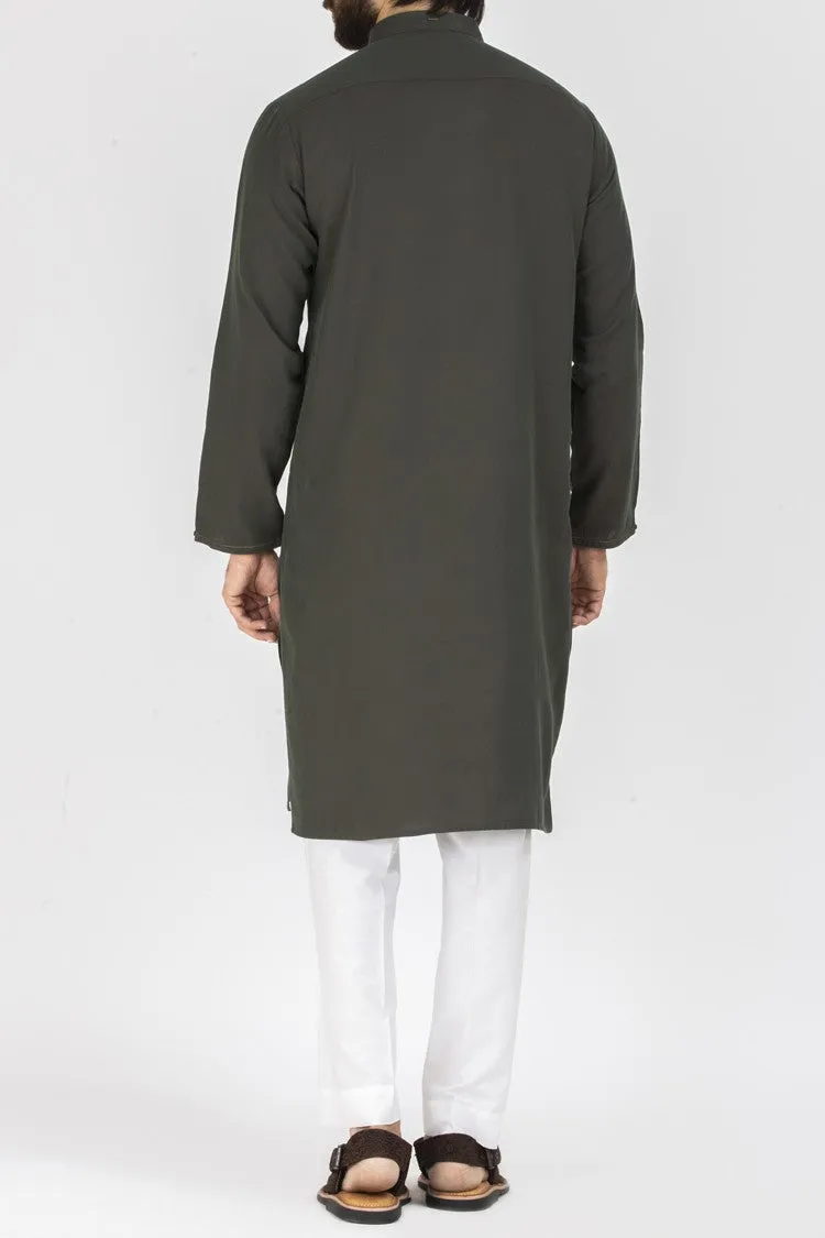 Green Blended Kurta - AL-K-809