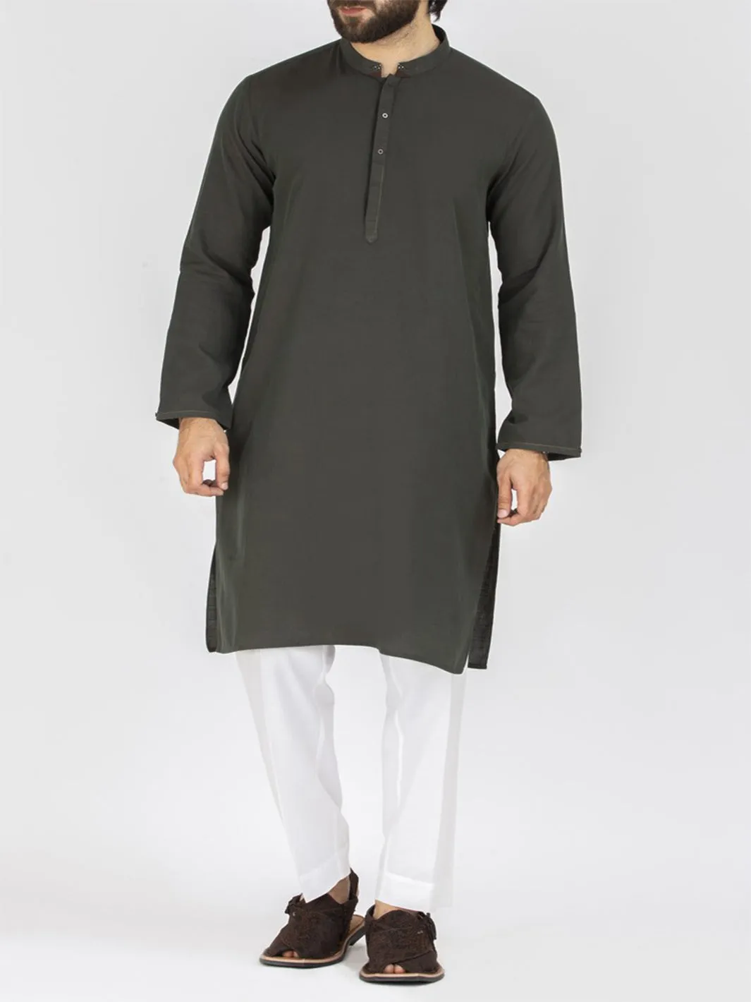 Green Blended Kurta - AL-K-809