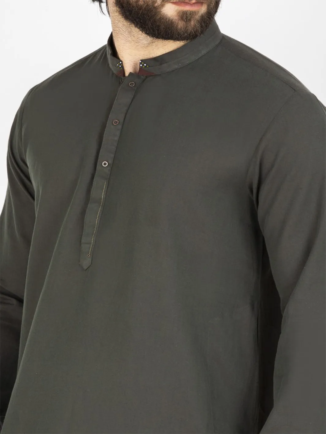 Green Blended Kurta - AL-K-809