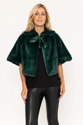 Green Faux Fur Cape