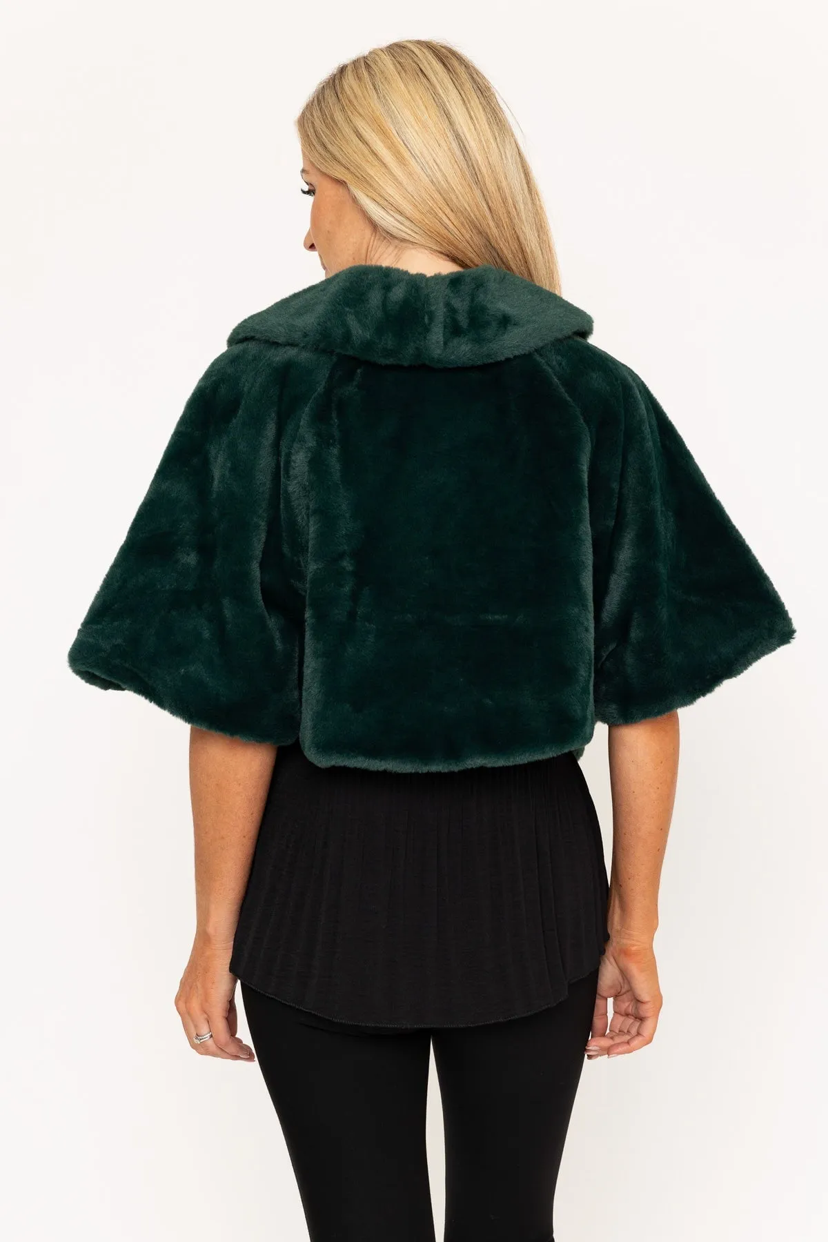 Green Faux Fur Cape