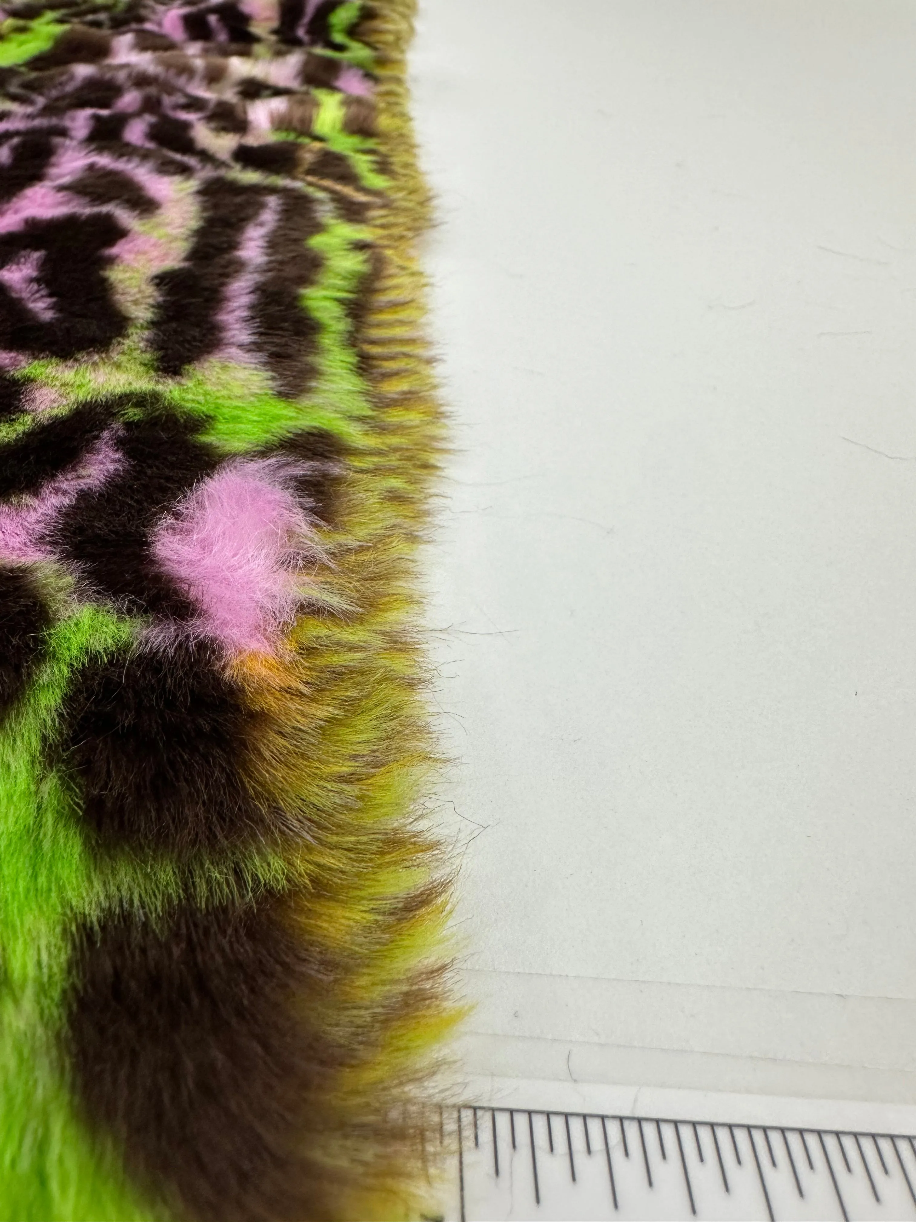 Green Leopard Short pile Faux Fur Fabric By The Yard