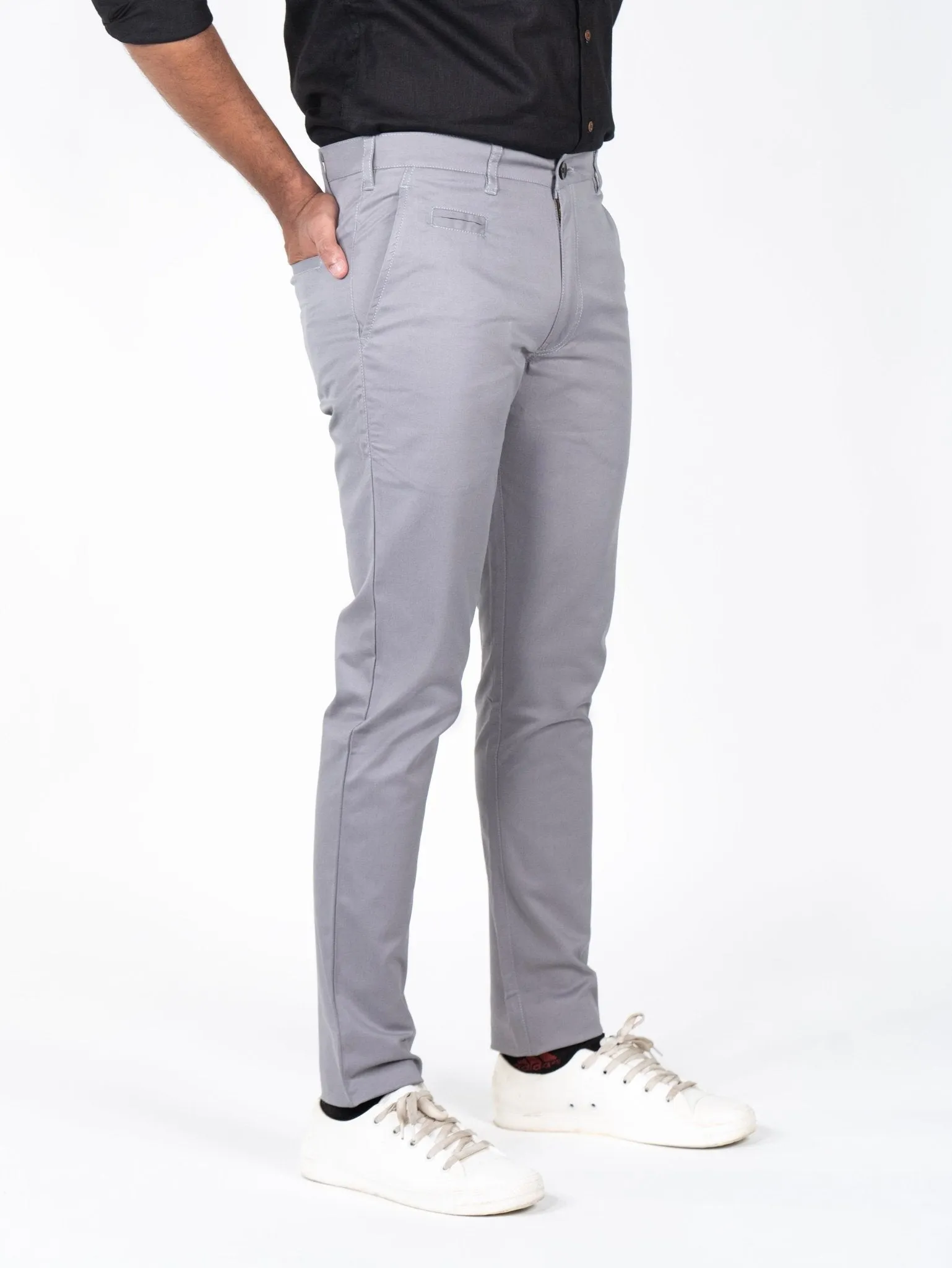 Grey Color Cotton Trouser Pants for Men