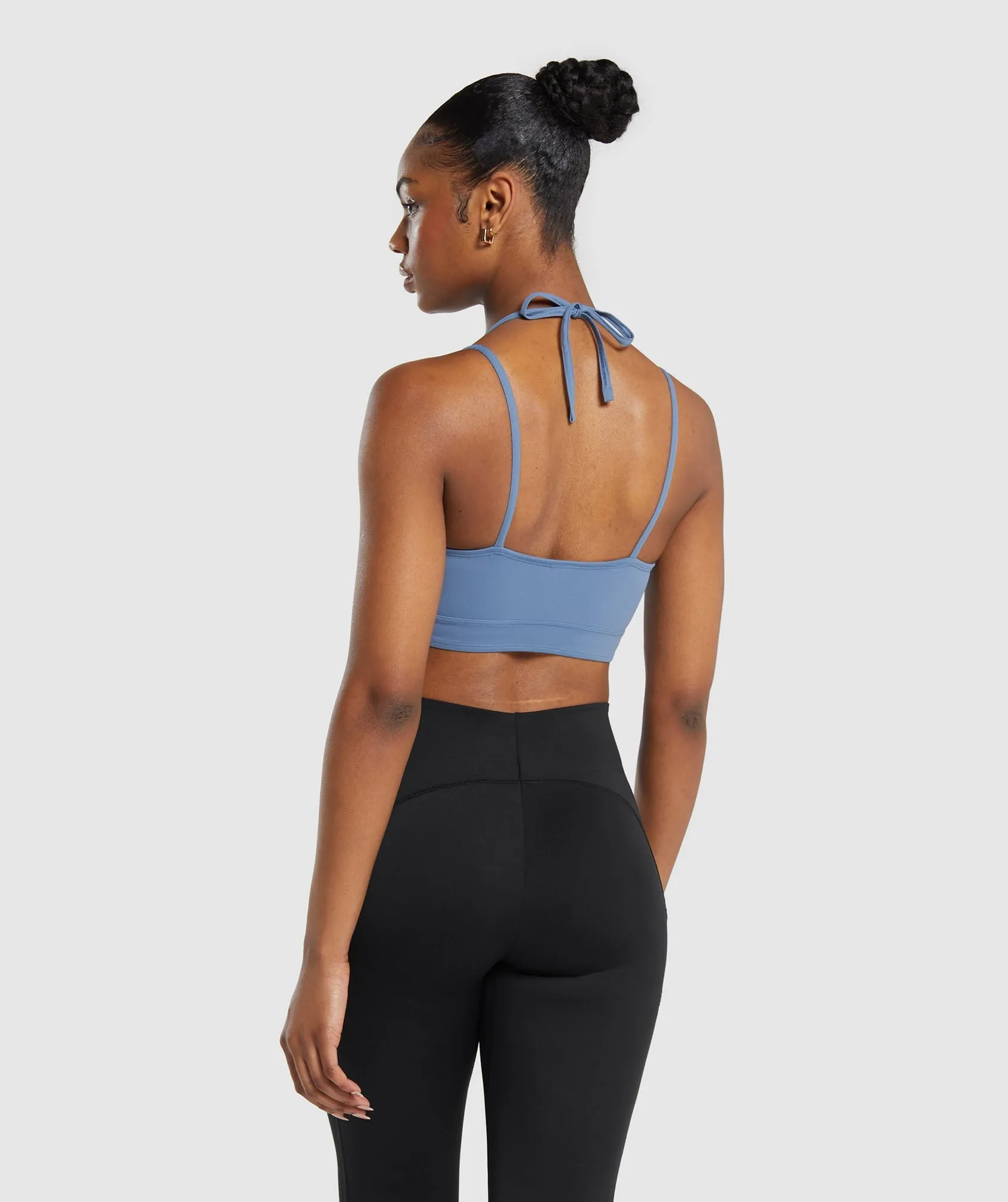 Gymshark Halterneck Crop Cami Tank - Faded Blue