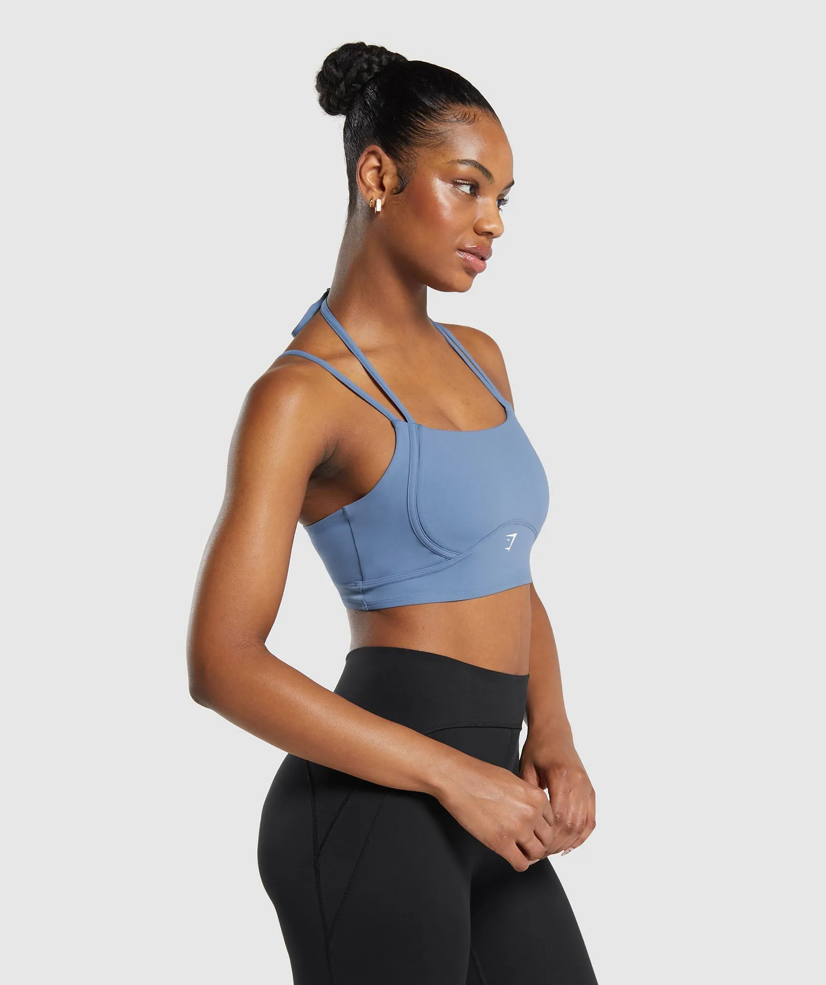 Gymshark Halterneck Crop Cami Tank - Faded Blue