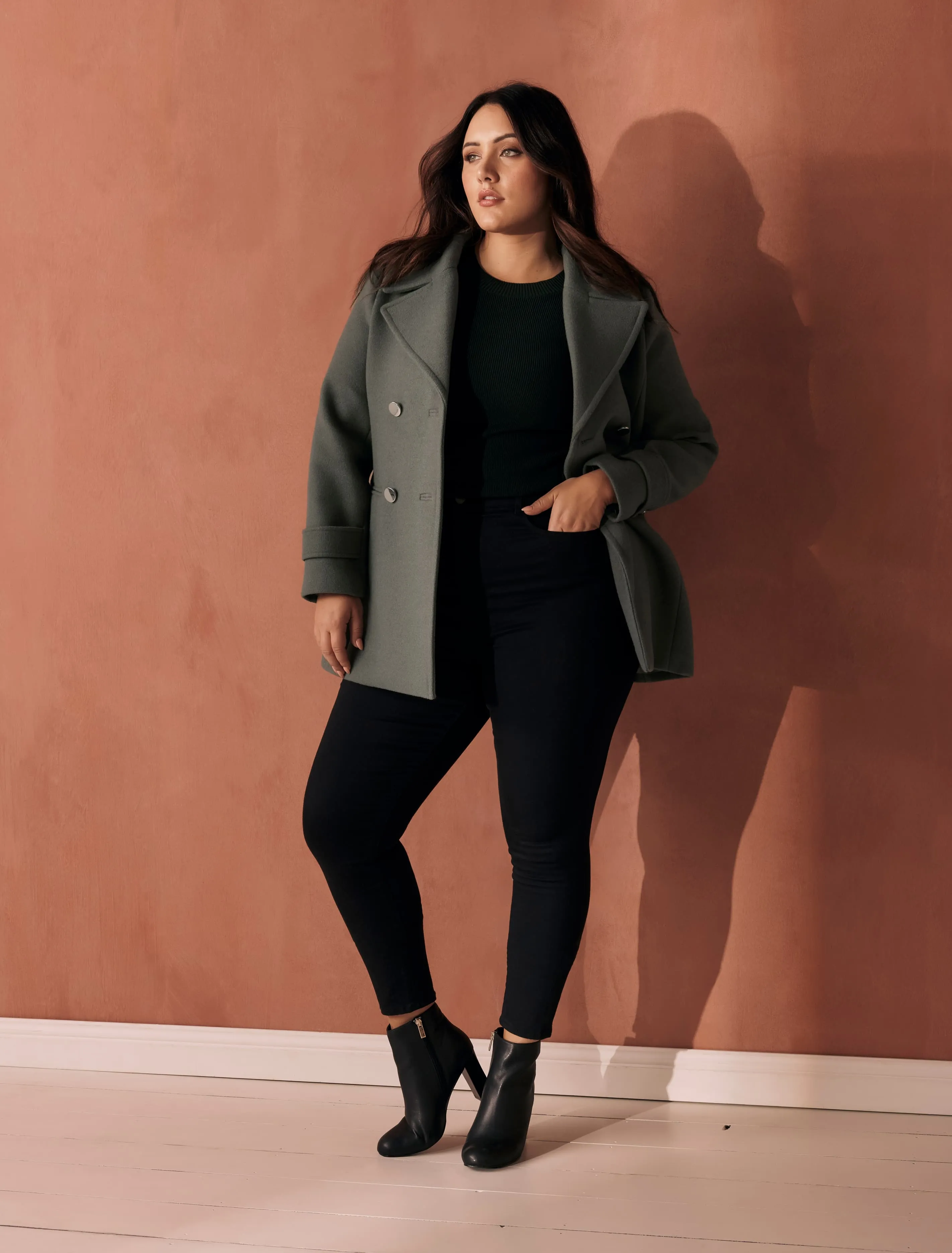 Hailey Curve Peacoat