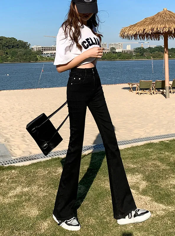 High Waist Black Vintage Skinny Pants Fashion