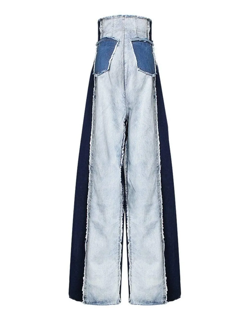 High-Waist Denim Trousers