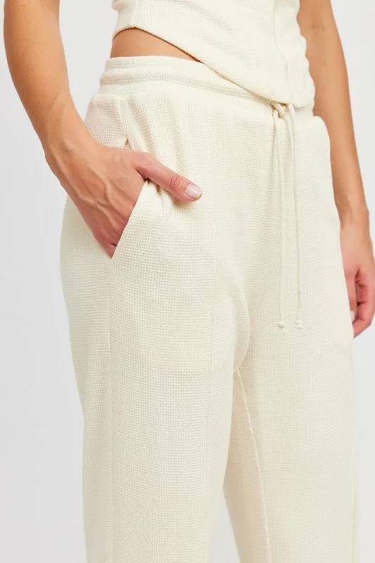 High waist drawstring pants