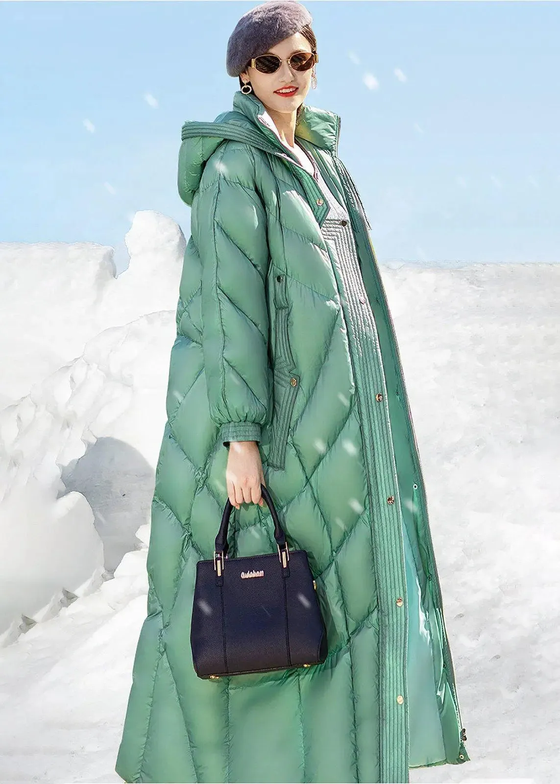 Hooded Maxi Thick Down Puffer Coat