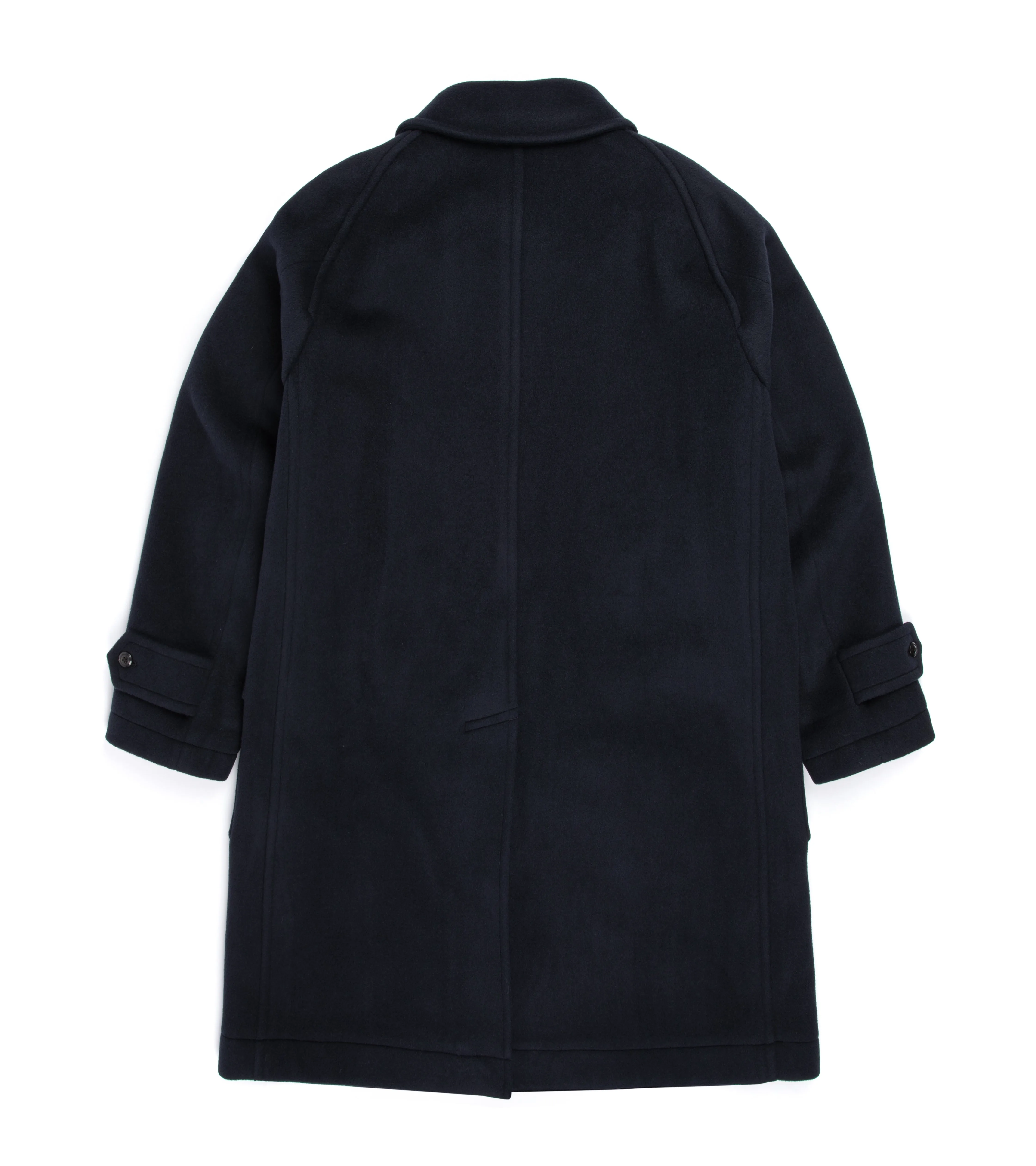 Kaptain Sunshine Melton Double Cloth Wool Traveller Coat: Navy