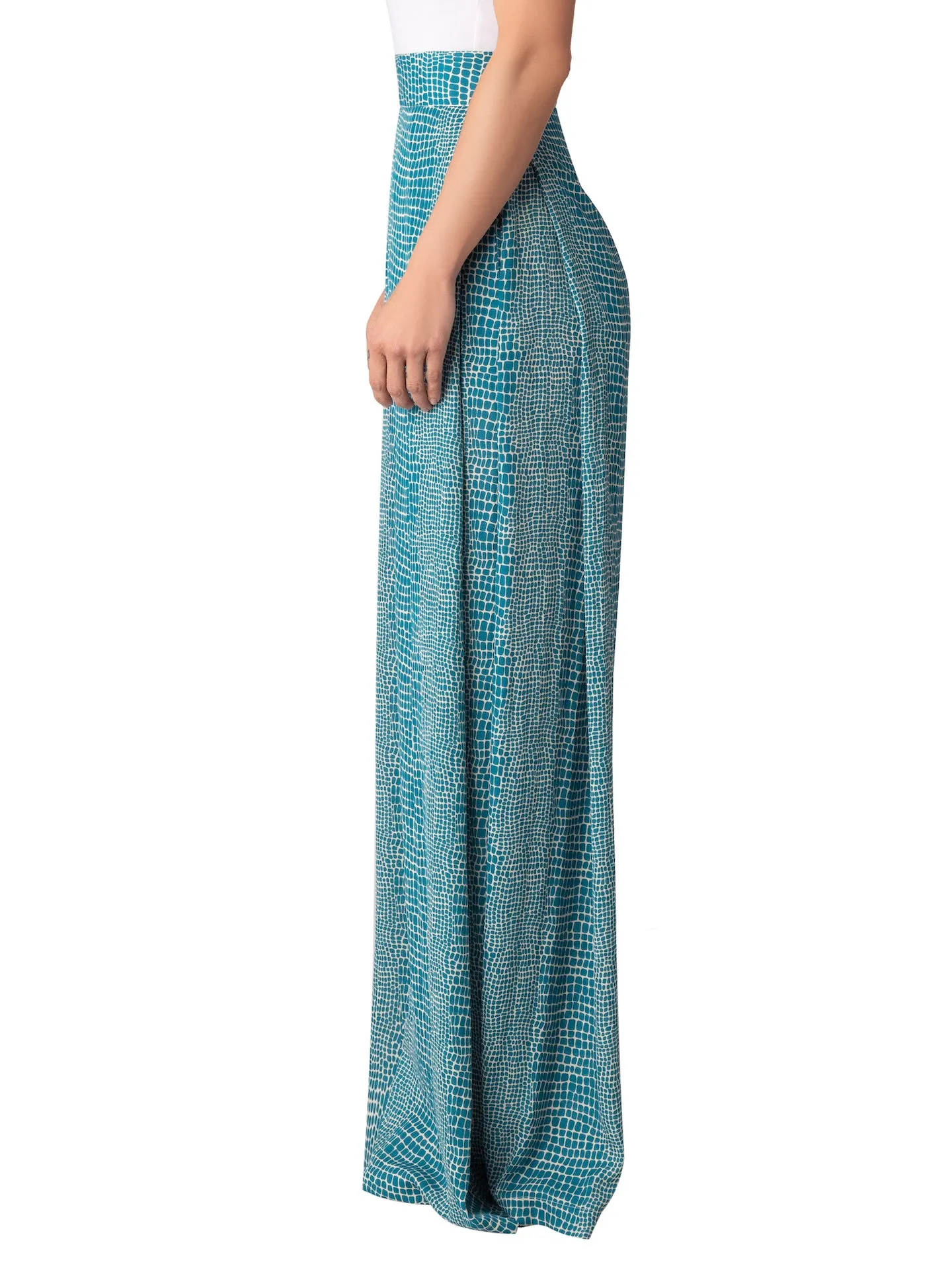 “Katya” Teal Wide Leg Pants