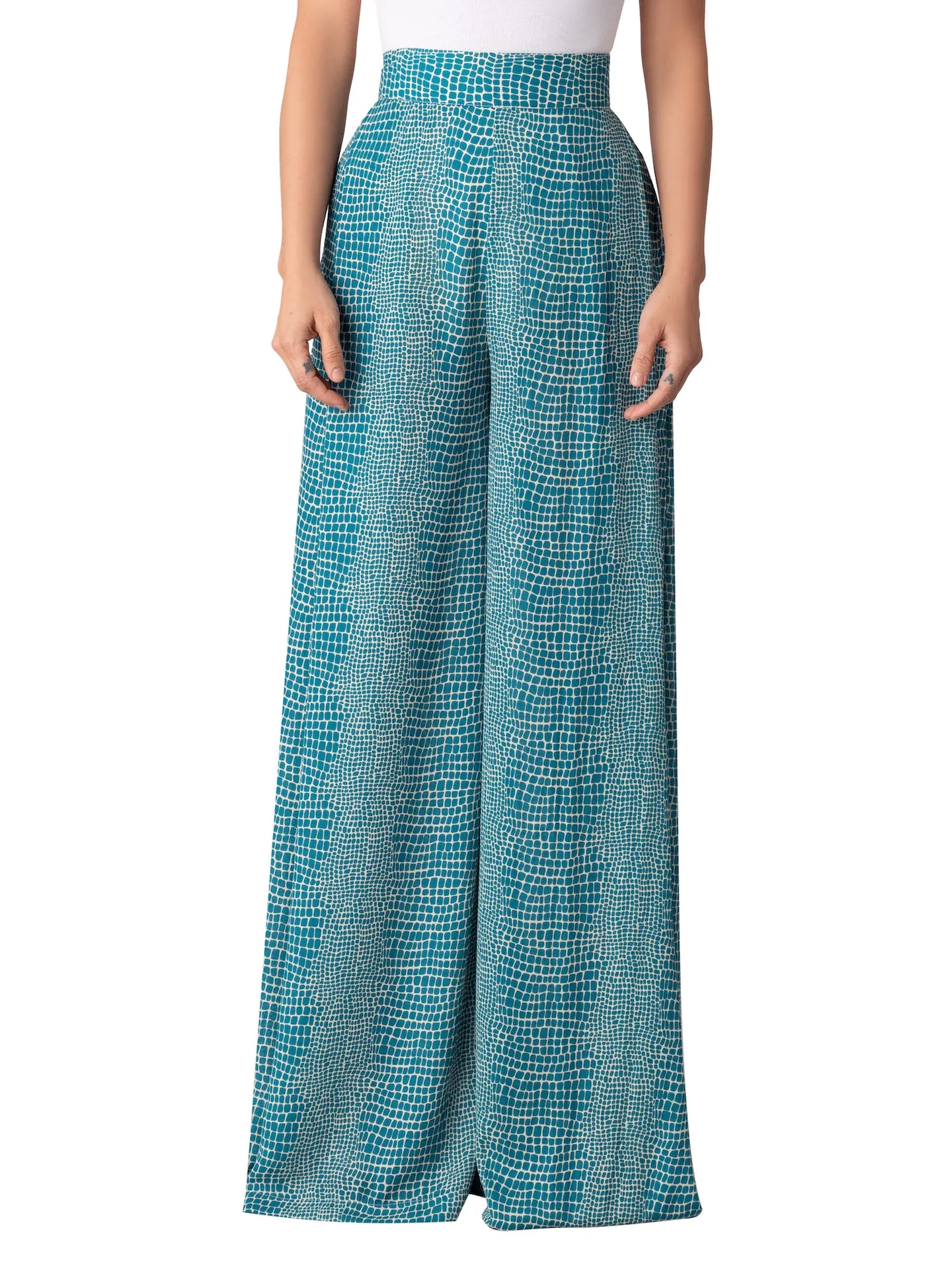 “Katya” Teal Wide Leg Pants