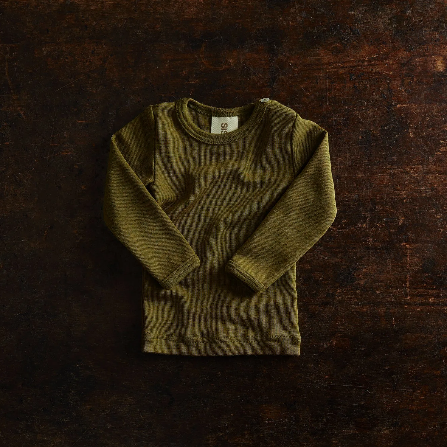 Lark Baby Top - Merino Wool & Silk - Seaweed