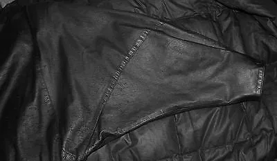 Leather Bomber Black Jacket Size M