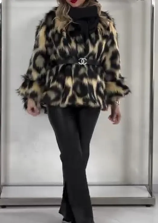 Leopard Print Fur Coat