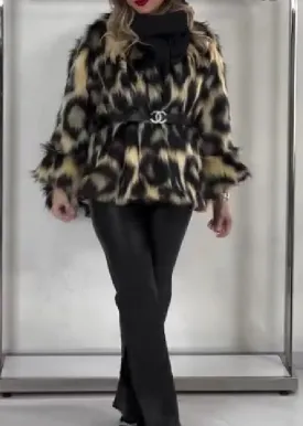 Leopard Print Fur Coat