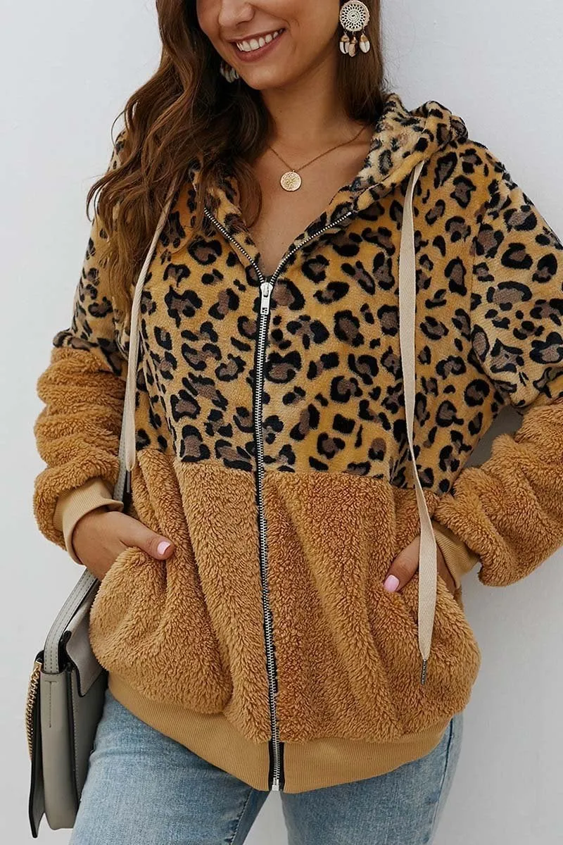 Leopard Stitching Coat