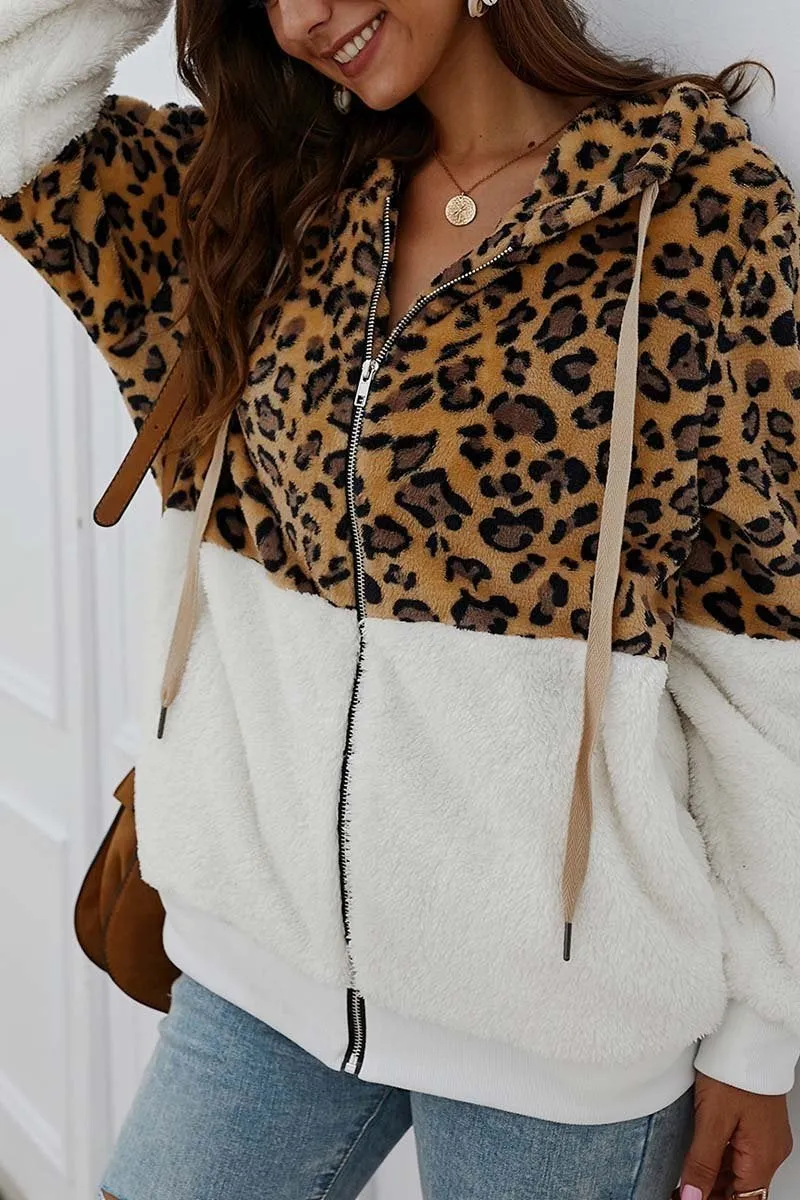 Leopard Stitching Coat