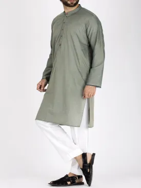 Light Green Cotton Kurta - AL-K-800