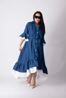 Linen Blue Dress SALEM