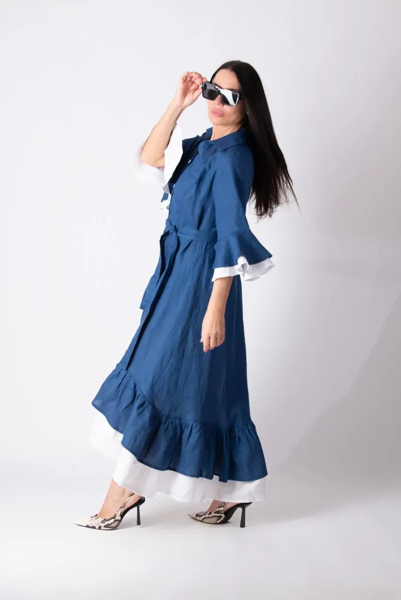 Linen Blue Dress SALEM