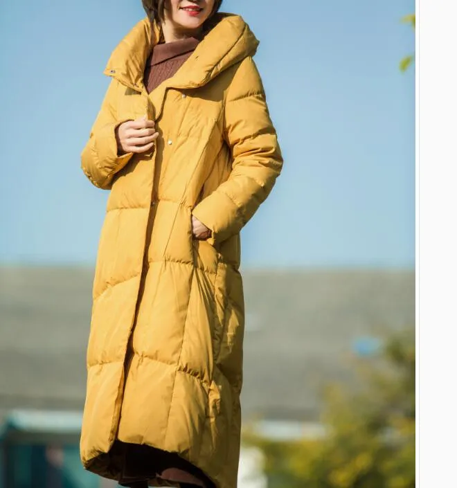 Long Winter Duck Down Jacket, Hooded Down Jacket Women Plus Size