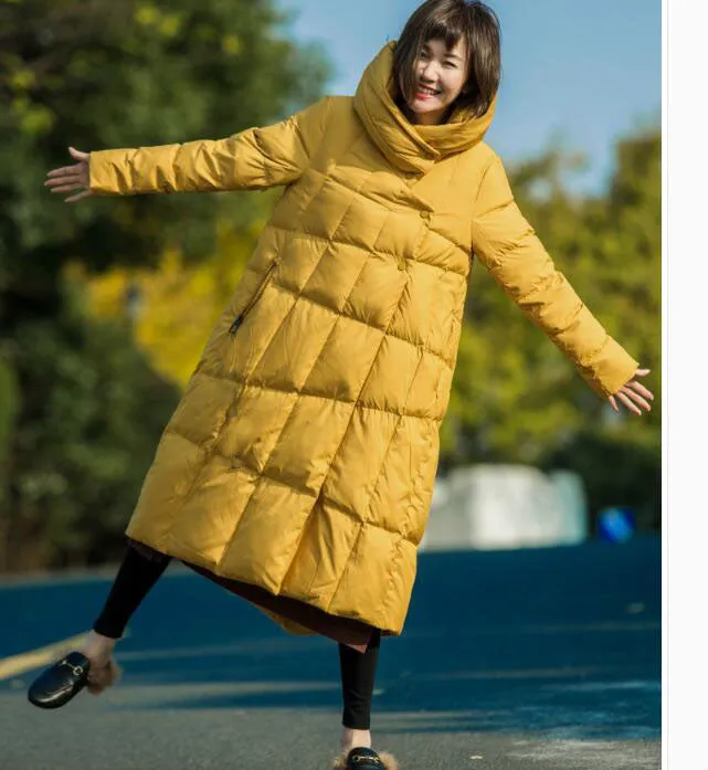 Long Winter Duck Down Jacket, Hooded Down Jacket Women Plus Size