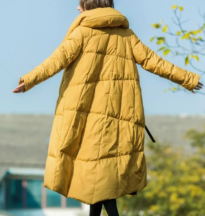 Long Winter Duck Down Jacket, Hooded Down Jacket Women Plus Size