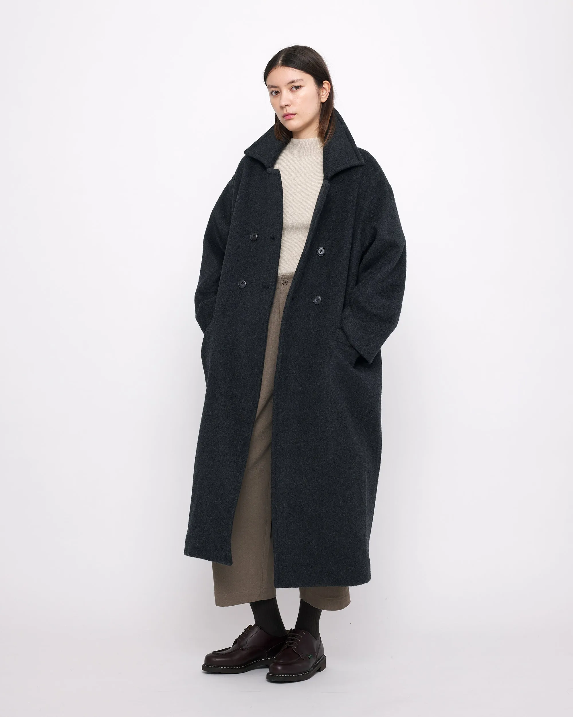 Long Wool Peacoat - FW24 - Charcoal