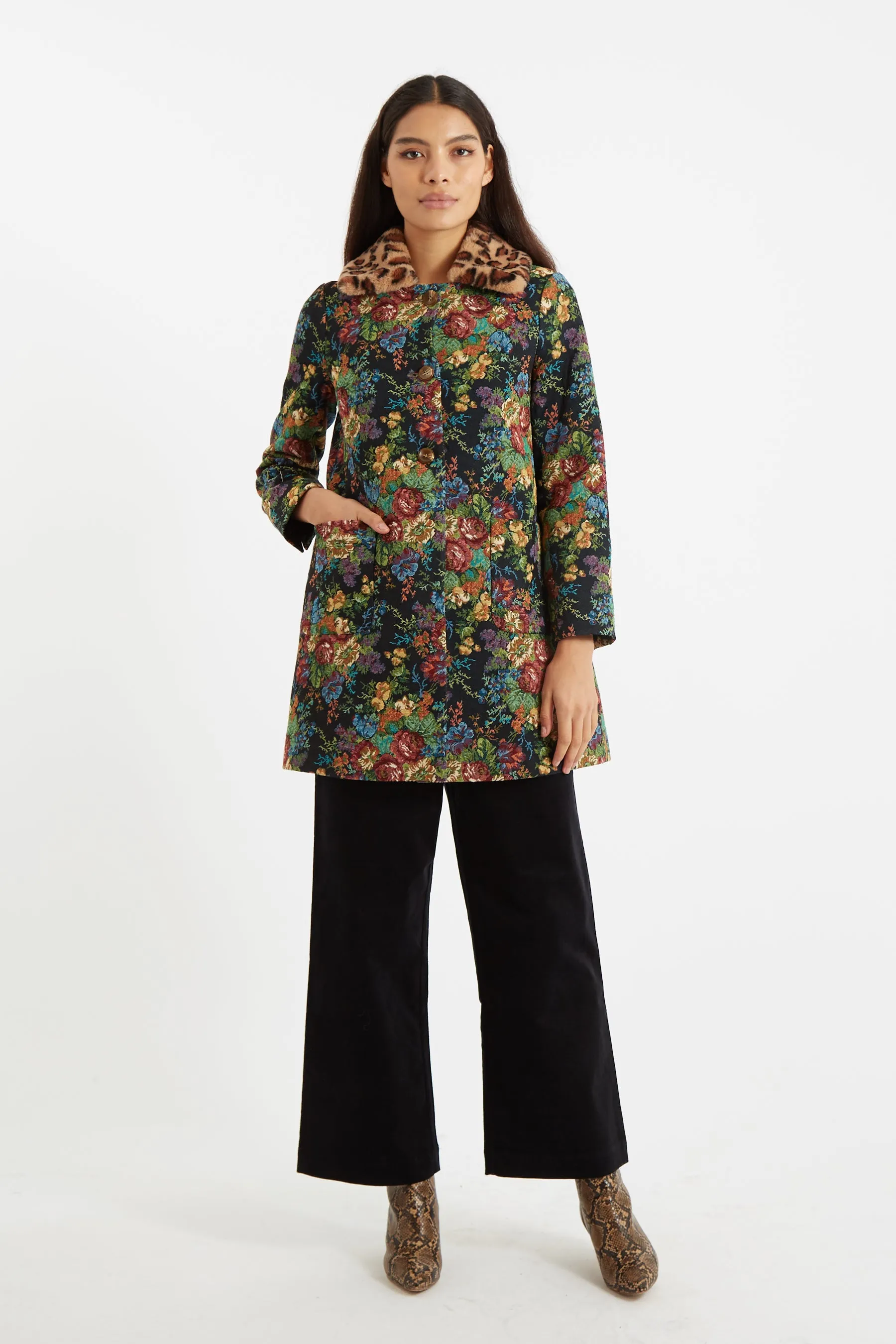 Louche Dryden Flower Mix Jacquard Coat