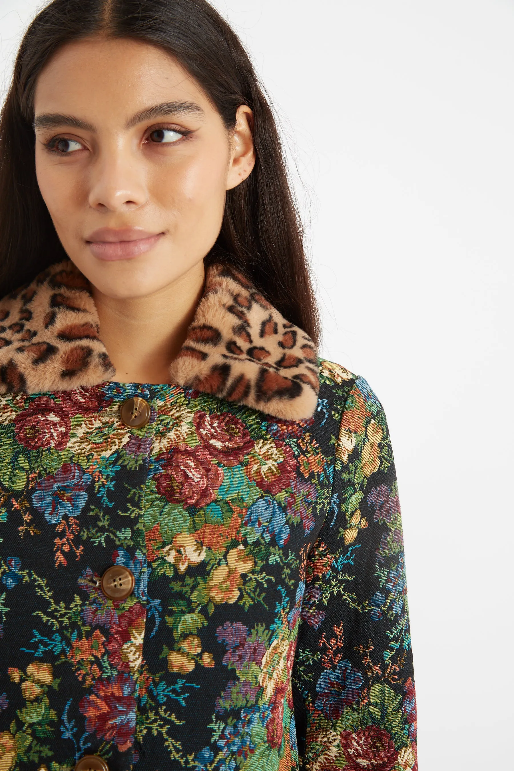 Louche Dryden Flower Mix Jacquard Coat