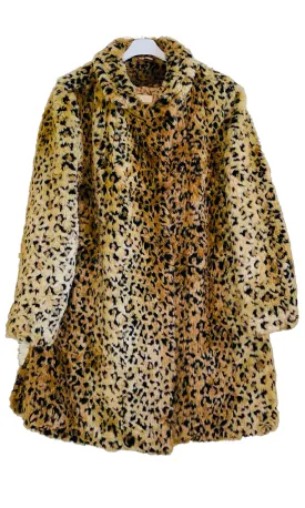 Luxurious Vintage Leopard Faux Fur Coat