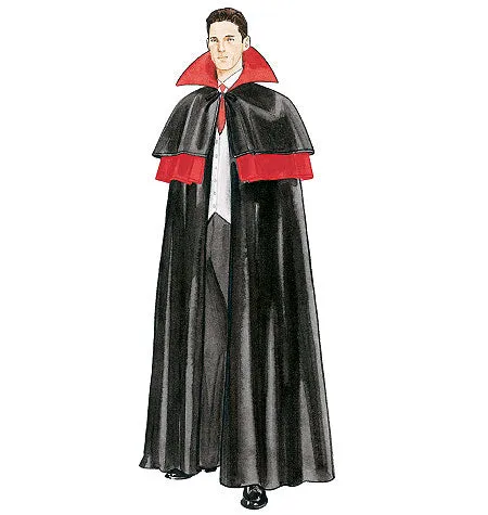 M4139 Misses'/Men's/Teen Boys' Lined & Unlined Cape Costumes (size: All Sizes In One Envelope)