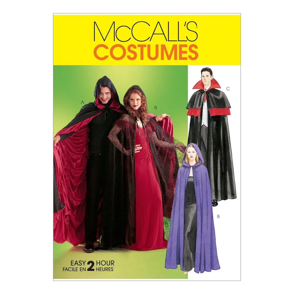 McCall's Pattern M4139 Misses'/Men's/Teen Boys' Lined & Unlined Cape Costumes