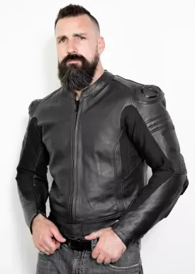 Men's Armor Black Motorcycle Leather Jacket