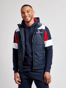 Mens Block Gilet in Navy Blue