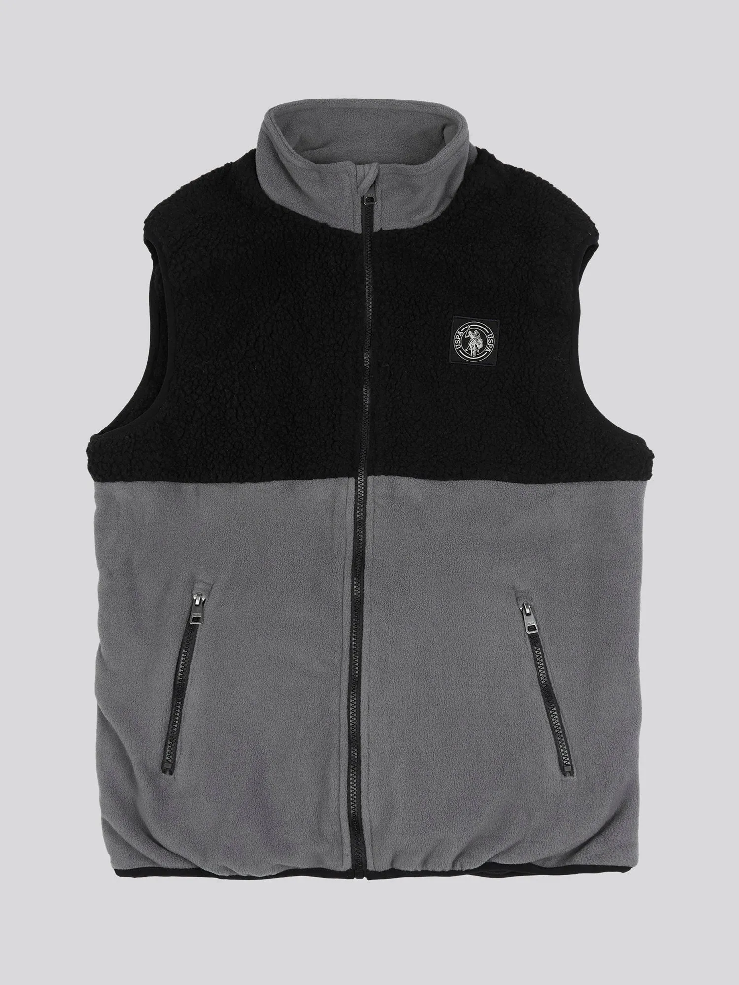 Mens Fleece Gilet in Black