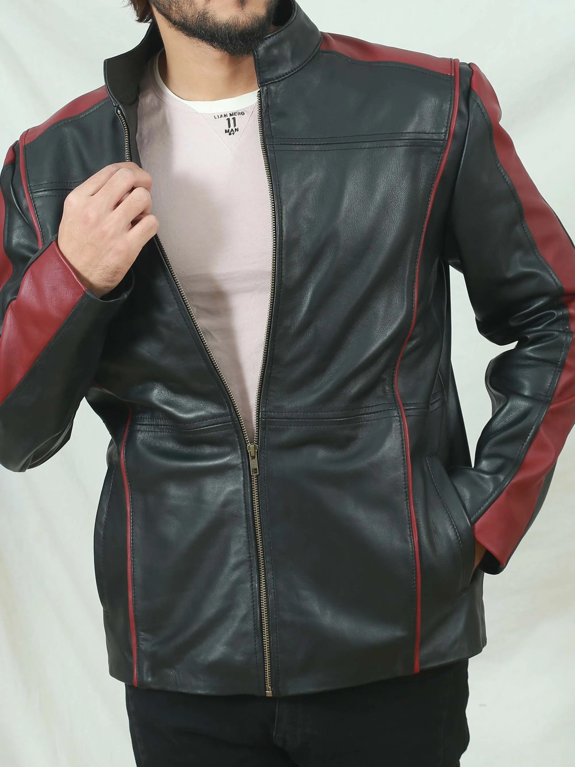 Mens Mass Effect Motorcycle Inspired Leather Jacket