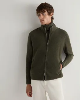 Men's Rex Trim Cashmere Gilet Moss Green