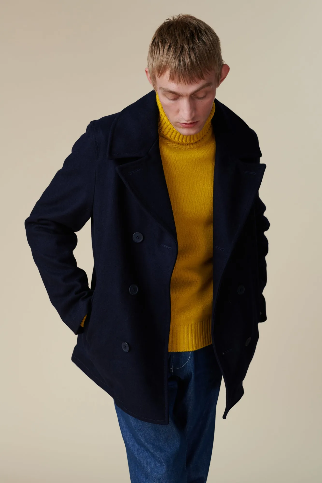 Men's Wool Peacoat - Navy