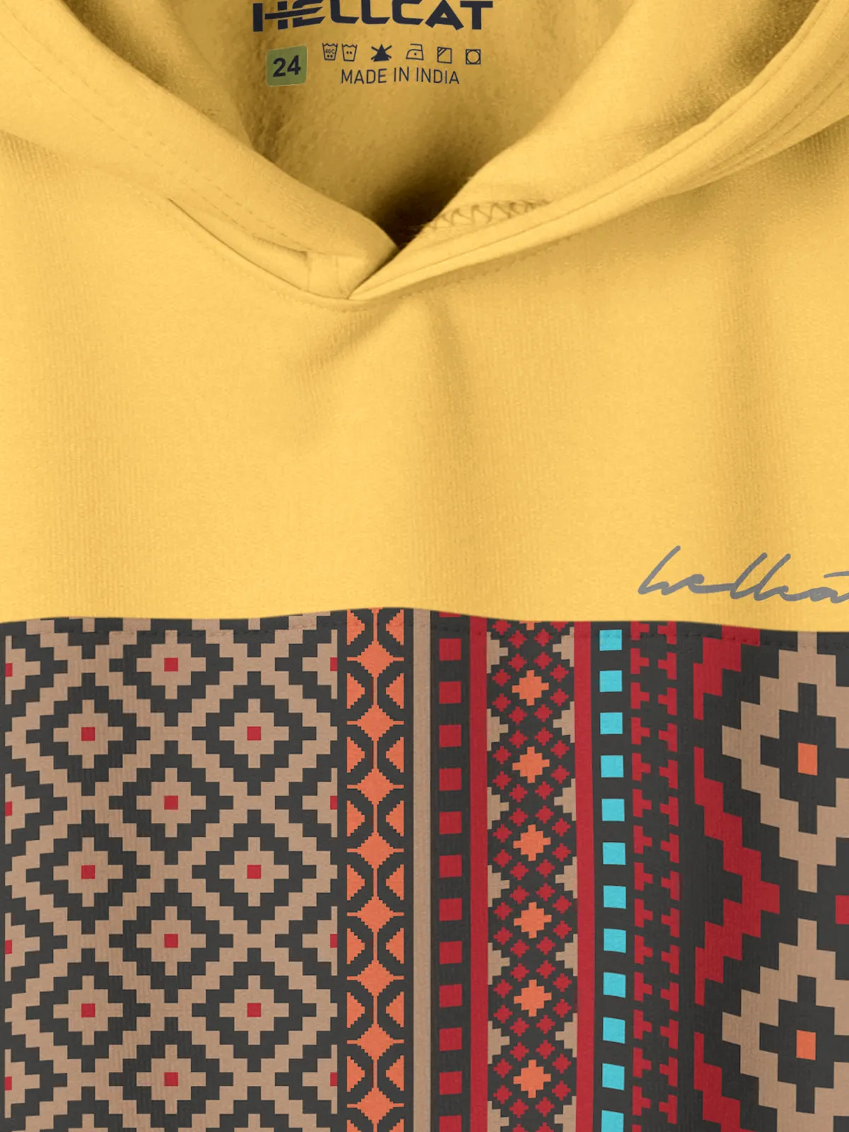 Mustard & Navy Blue Printed Cotton Blend Hoodie Sweatshirt For Boys - Pack of 2