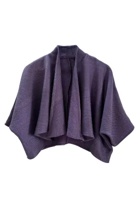 NEW! Wool Silk Waterfall Bolero Purple