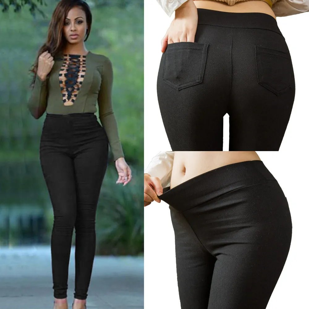 Ol Commuting Autumn Women's High Waist Skinny Cropped Pencil Casual Pants