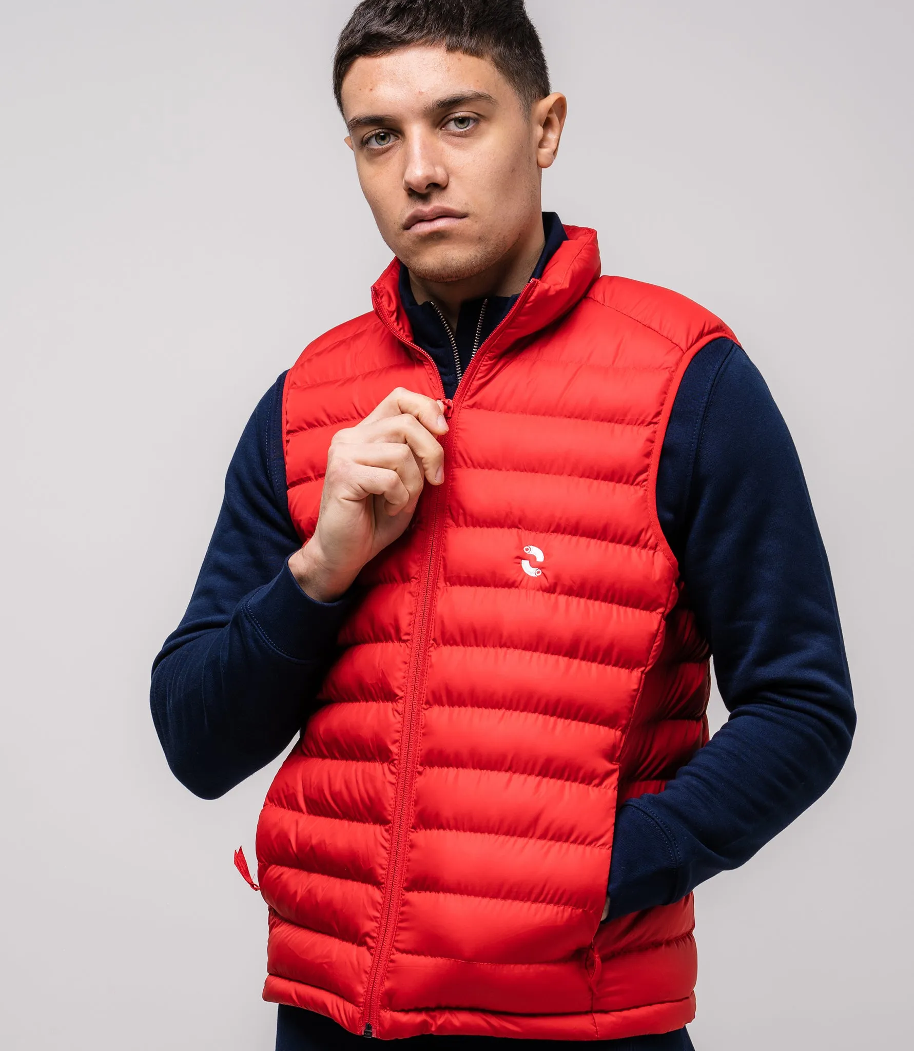 Omnitau Men's Hybrid Recycled Body Warmer Gilet - Red